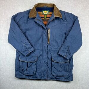 Cabela's Fleece Blanket Lined Field Jacket Barn Chore Coat Women XL-XXL Blue
